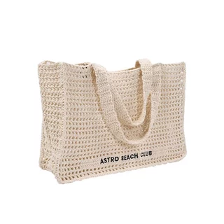 ASTRO BEACH CLUB CROCHET BAG (BEIGE/NAVY)