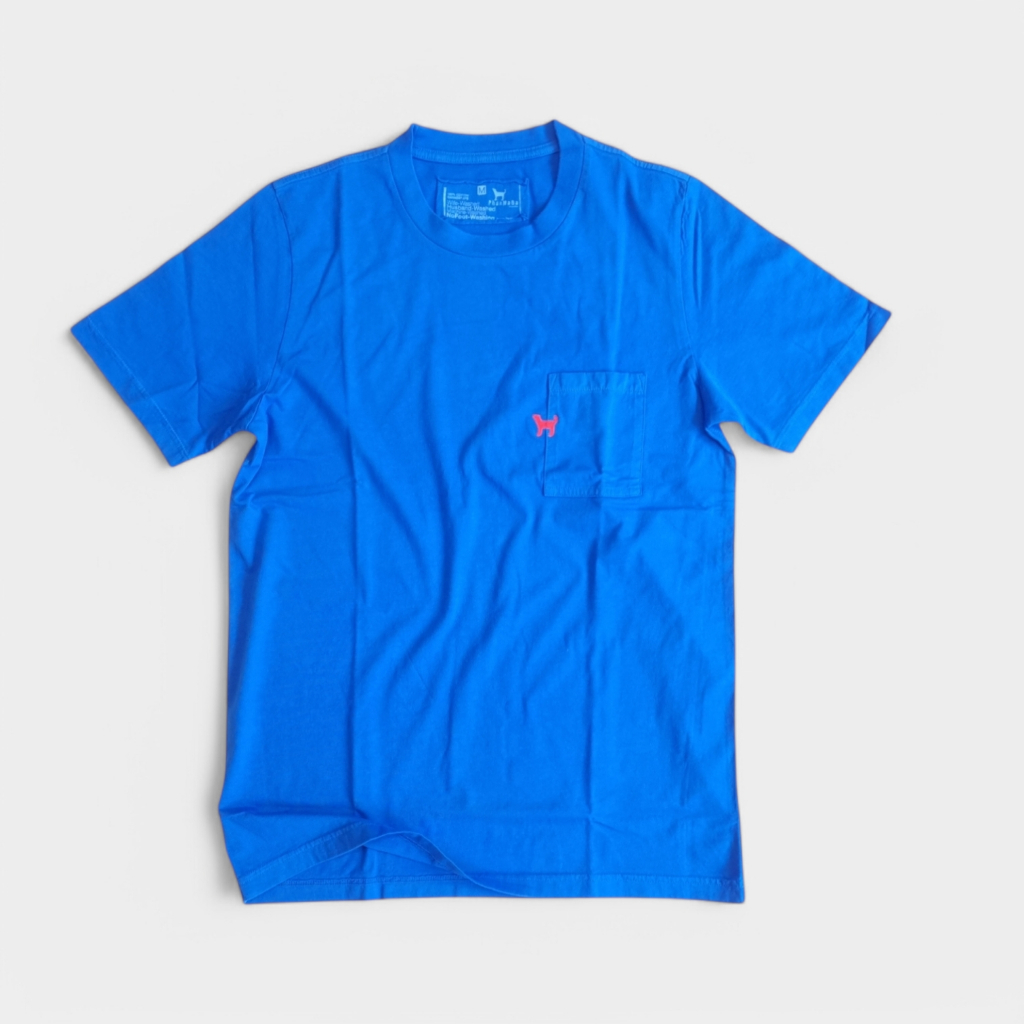 PhanMaBa เสื้อยืดลายหมาปักกระเป๋า Cotton 100% Garment Dye