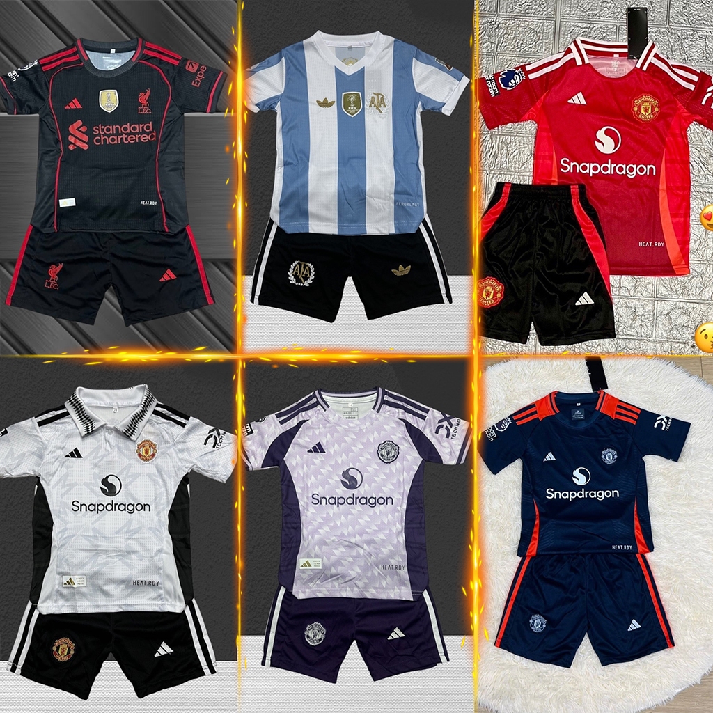 ชุดฟุตบอล เสื้อบอล เด็ก ได้ทั้งชุด(เสื้อ+กางเกง) แขนสั้น 2024-25 รวมทีม41