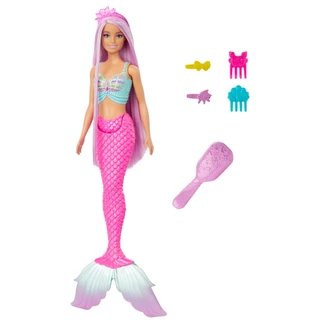 Barbie Mermaid Doll With 7-inch-Long Fantasy Hair & Accessories บาร์บี้ เมอร์เมดพร้อมอุปกรณ์ทำผม HRR00 ID