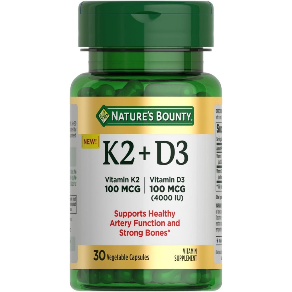 วิตามิน Nature's Bounty Vitamin D3 4000 IU + K2 100 mcg 30 Vegetarian