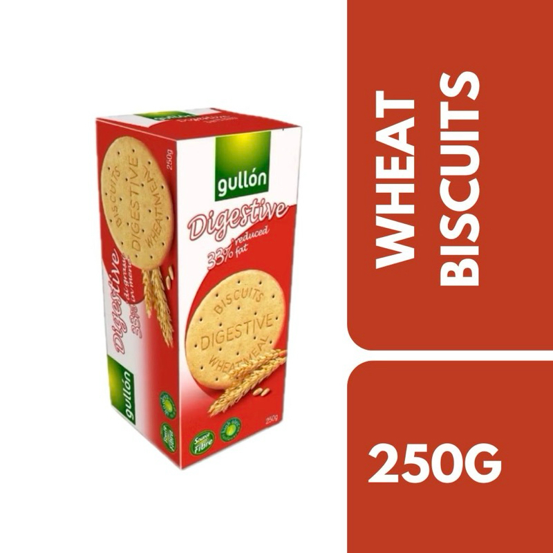 Gullon Digestive Wheat Biscuits 250g++ กูลลอน ไดเจสทีฟ วีท บิสกิต 250 กรัม
