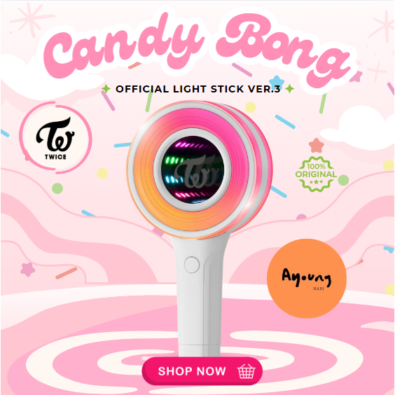🛵 กทม. ส่งด่วน พร้อมส่ง 🍭 TWICE Light Stick CANDYBONG ∞ แคนดี้บง แท่งไฟ V3 Candy Bong ver.3