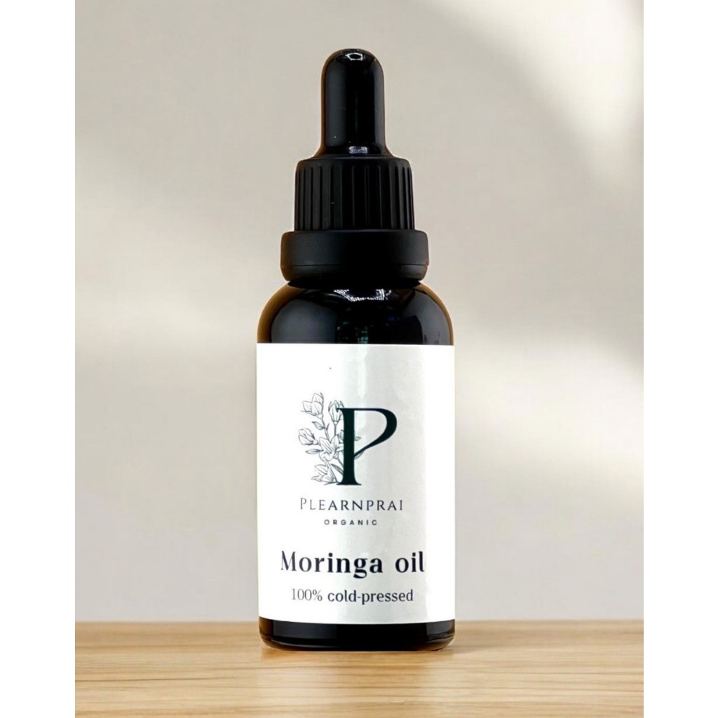 Plearnprai Organic เพลินไพร ออร์แกนิค น้ำมันมะรุมสกัดเย็น 100% Moringa Oil Cold Pressed (30 ml)