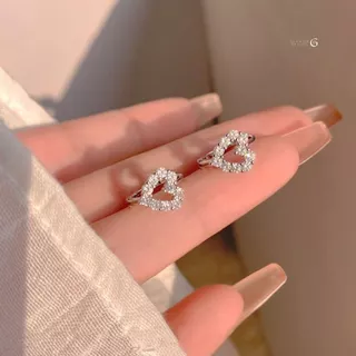 GLAMOR✨ต่างหูเงิน Diamond Love ตุ้มหูเงิน ต่างหูแฟชั่น ต่างหูรูปหัวใจ ตุ้มหูเงิน925 ต่างหูเพชร