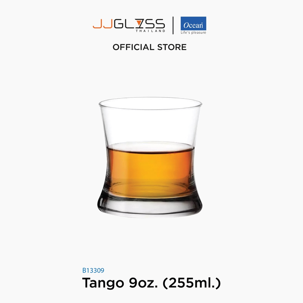 JJGLASS -(Ocean) B13309 Tango 9oz. (255ml.) [1กล่อง (6ใบ)] แก้ววิสกี้ แก้วร็อค แก้วโอเชี่ยน สำหรับใส่วิสกี้ บรั่นดี