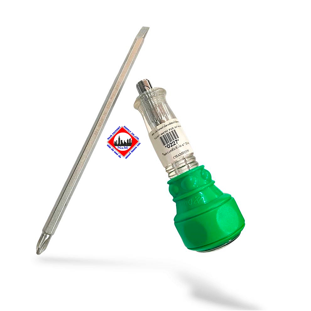 ไขควงแบบสลับหัวโต (แบน+แฉก) 6" DK96 CHAMPION