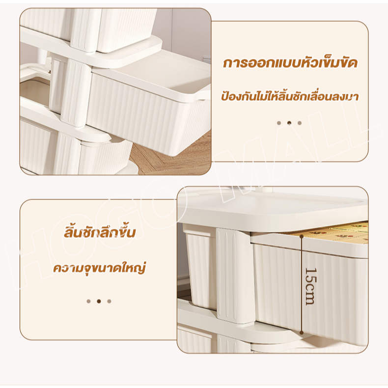 HOGO  ชั้นวางรถเข็น 5 ชั้น พร้อมล้อเลื่อน โครงเหล็ก ชั้นวางของ ชั้นวาง รถเข็นเก็บของ ลูกรอกเงียบ