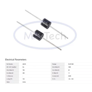 20A10 ไดโอด 20A10 Diode 20A1000V Diode Power Diode R-6MIC