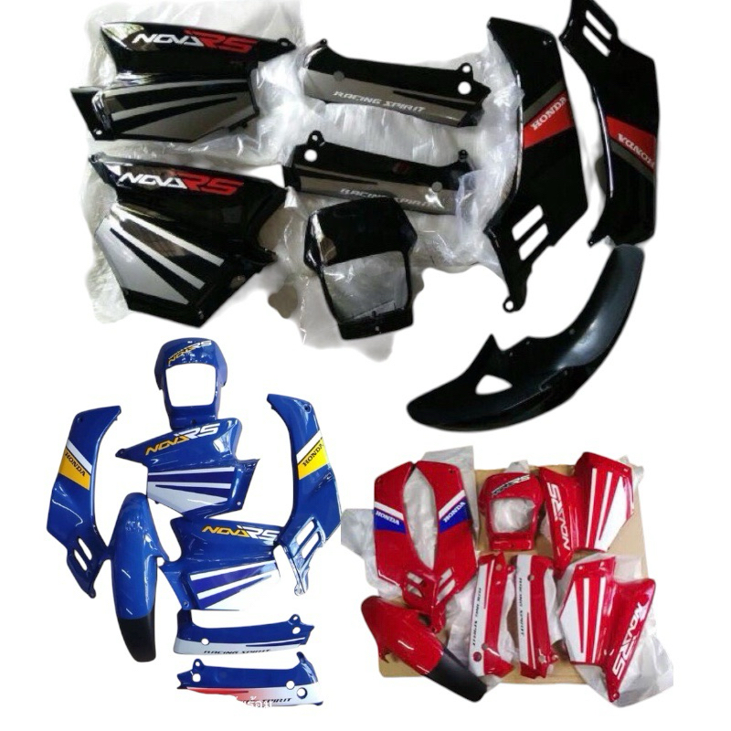 ชุดสีโนวา รุ่นแรก nova (สำหรับโช้คคู่) หน้ากากเล็ก พร้อมแปะสติ้กเกอร์เคลือบเงาแท้ให้สำเร็จ
