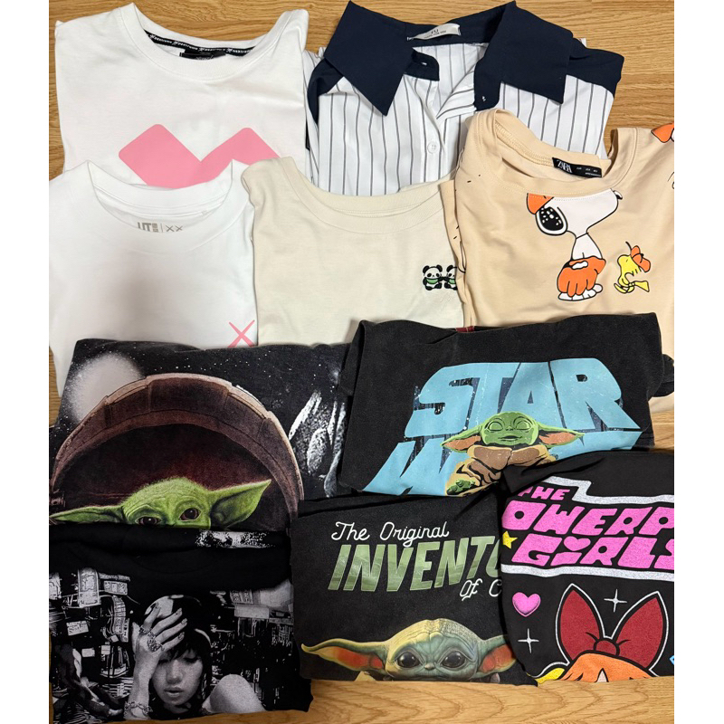 เสื้อยืดงานสกรีน ผ้าฟอก แบรนด์ ป้าย ไม่ป้ายสภาพ98-100%