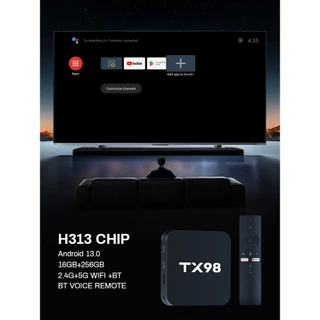 Android box กล่องทีวี 4K TV BOX Bluetooth&Wifi TX98 Pro การควบคุมระยะไกลด้วยเสียง Google Assistant