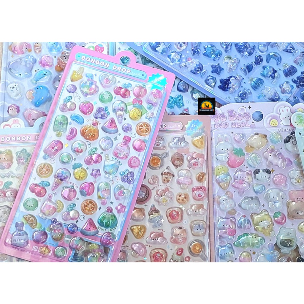 Sticker 3D Bonbon drop สติกเกอร์นูน สติกเกอร์ติดมือถือ แท็บเล็ต ฮอโลแกรม ตกแต่งอุปกรณ์ ボンボンドロップ ลายน่ารัก หวานๆ