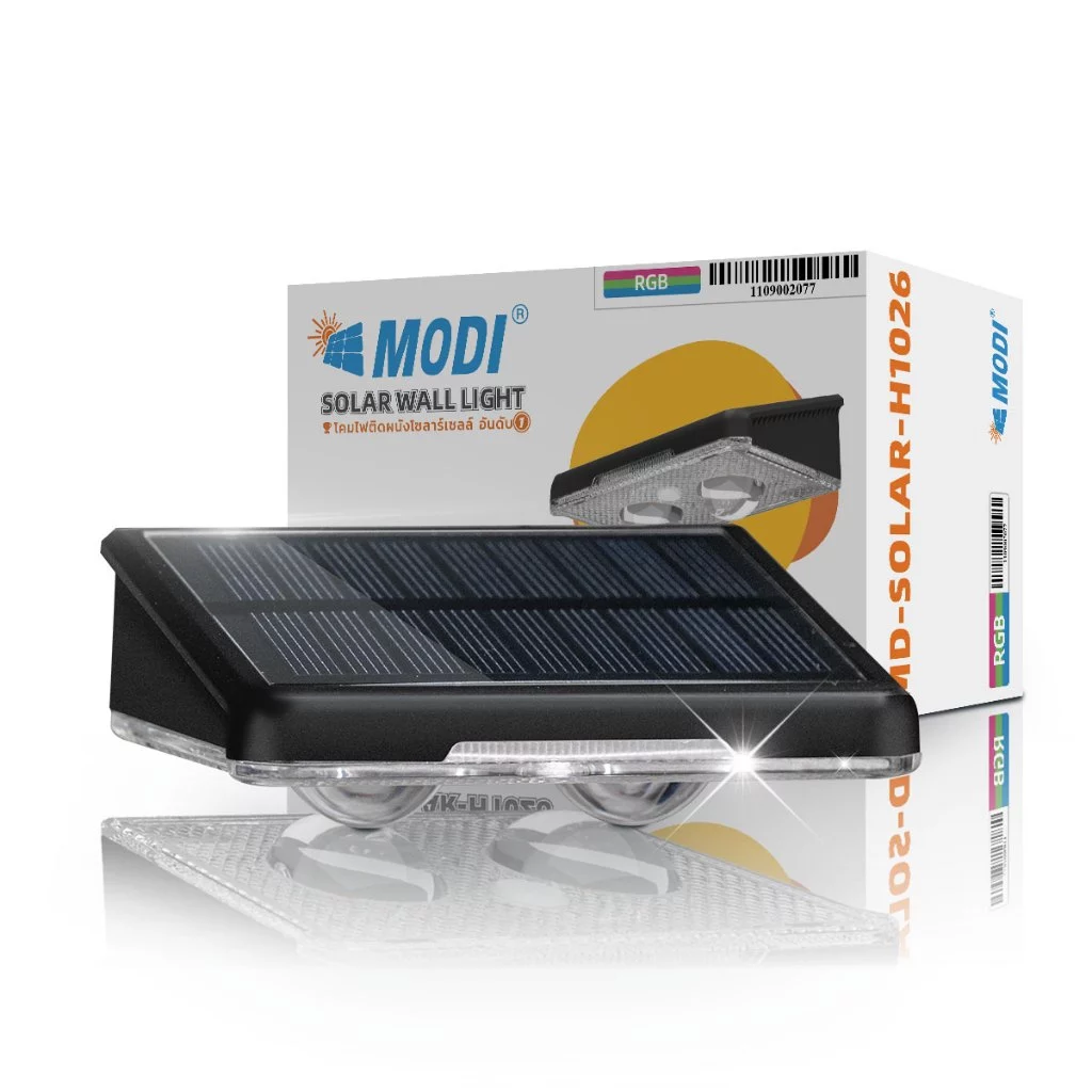 MODI โคมไฟติดผนังโซล่าเซลล์ RGB กันน้ำ IP65 thumbnail 10
