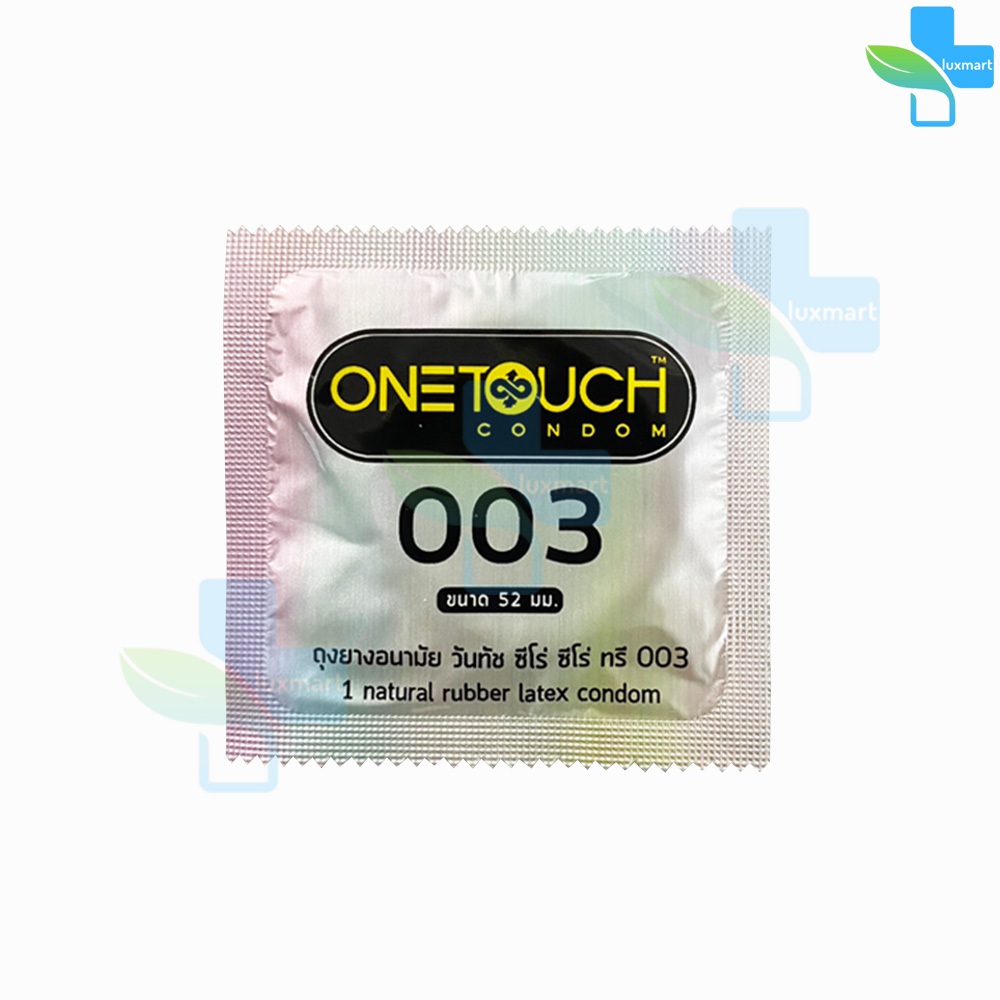 Onetouch 003 ถุงยาง วันทัช 003 ขนาด 52 มม. บรรจุ 3 ชิ้น ฟรี 1 ชิ้น [6 กล่อง สีเงิน] JJ 5304 ถุงยางอนามัย ผิวเรียบ ราคา ถูกที่สุด ดีลบีเคเค แกลเลอรีภาพที่ 3