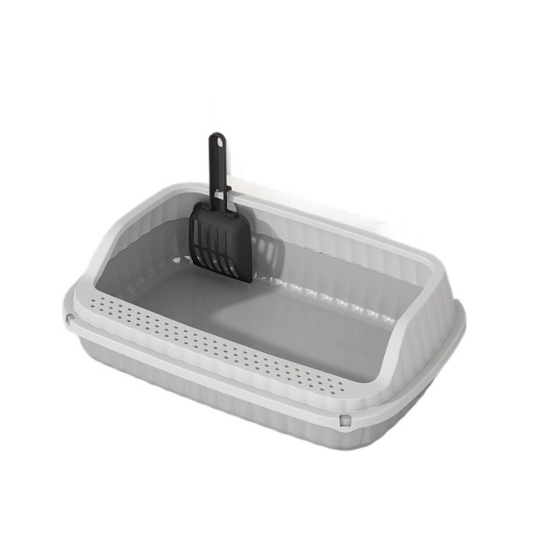 จัดส่งฟรี กระบะทรายแมวขนาดใหญ่ ขอบสูงกันกระเด็น ขนาดใหญ่ แถมฟรีที่ตักทราย กระบะทรายแมว ห้องน้ำแมว กระบะทรายแบบจัมโบ้ - รูปที่ 6