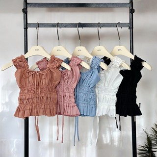 Atipashop - GLADYS TOP เสื้อแขนกุด ผ้าคอตตอนลินิน ใส่ได้ 2 แ…