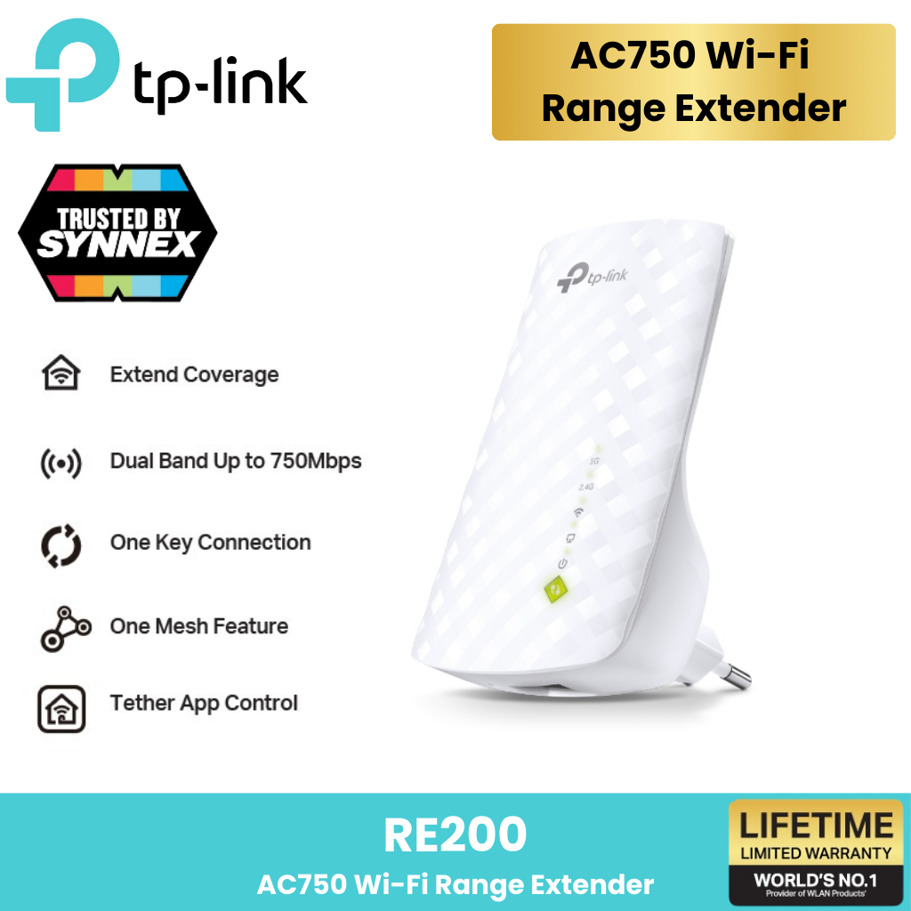 TP-Link RE200⚡️ตัวขยายสัญญาณไวไฟ⚡️ AC750 Repeater  WiFi (Wi-Fi Range Extender)