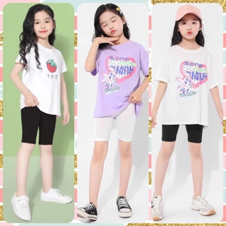 (พร้อมส่งในไทย)กางเกงเลกกิ้งเด็กผู้หญิง 4 ส่วน รุ่นเสริมเป้ากางเกง ใส่เป็นซับใน หรือเป็นกางเกงก็ได้ไซส์ 100-160