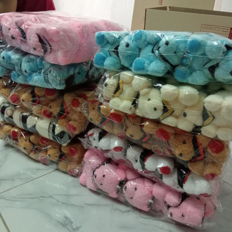 หมีบัณฑิต [[ยกแพ็ค12ตัว]] คละสี ตุกตาหมี ของขวัญ ปัจฉิม ขนาด4นิ้ว