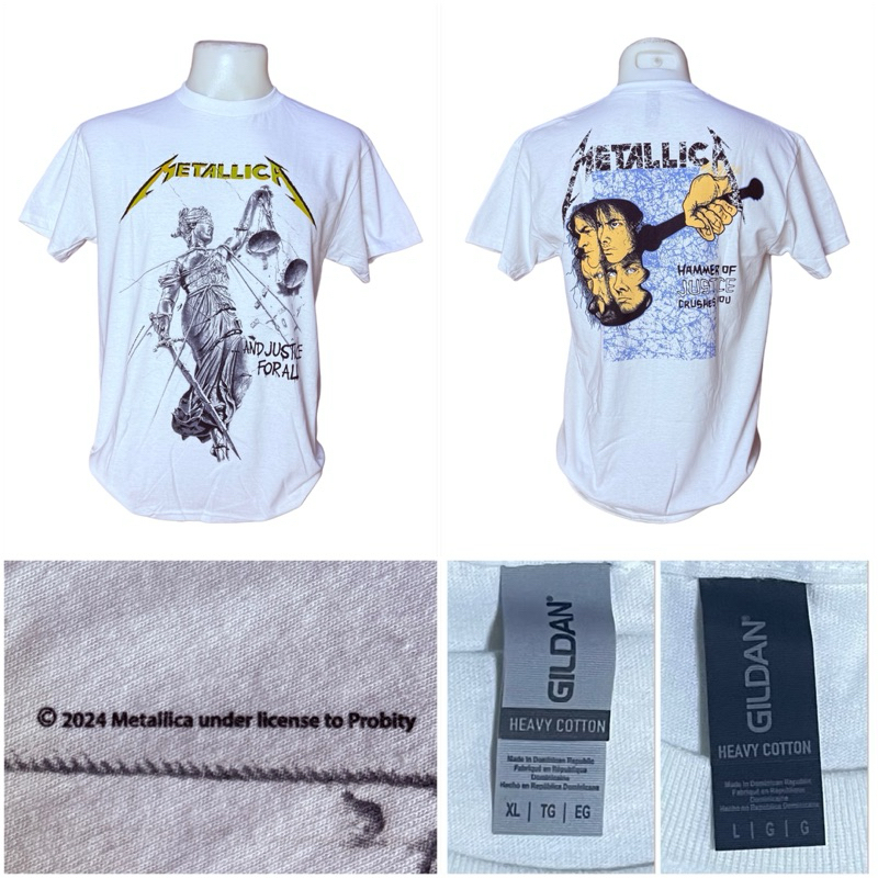 เสื้อวง METALLICA T-SHIRT ลาย AND JUSTICE FOR ALL (2024) ลิขสิทธิ์ของแท้ EU