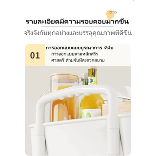 ชั้นเก็บของแบบเคลื่อนย้ายได้ ง่ายต่อการเคลื่อนย้าย 3/4/5 ชั้นวางรถเข็นพลาสติก รอก มือจับ ตู้หนังสือแบบเคลื่อนย้ายได้