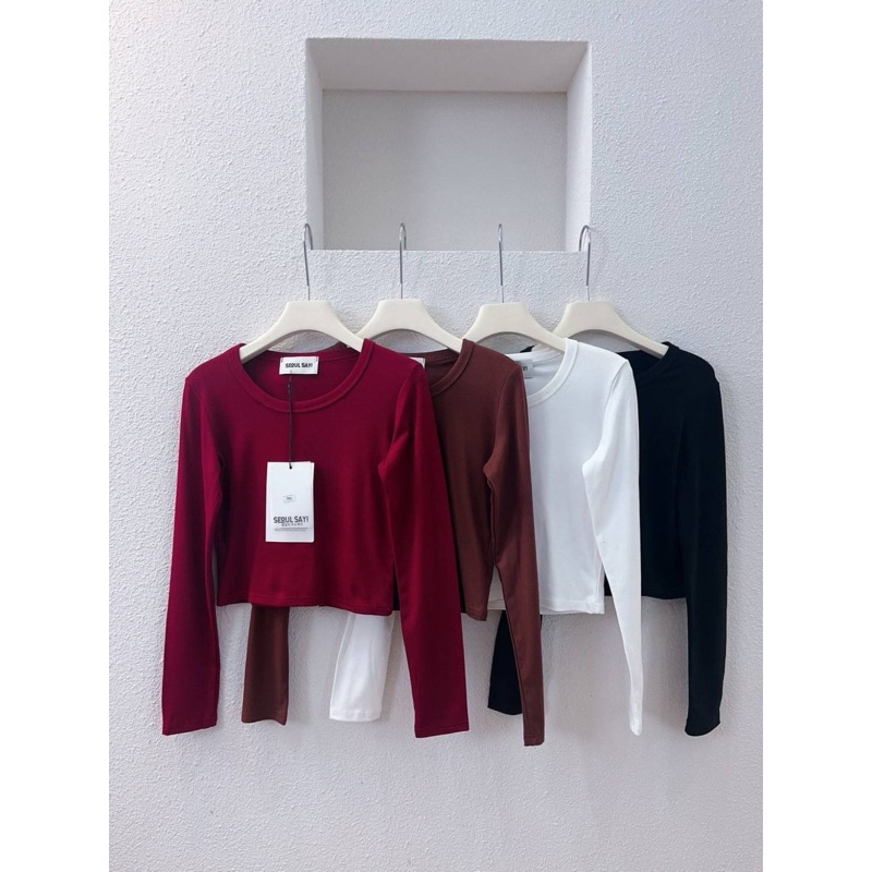 เสื้อยืดแขนยาว ผ้านิ่มเด้ง ใส่สวยสบายเข้ารูป สีตรงปกตามภาพคะ (สินค้าถ่ายจากงานจริงทุกชิ้น)
