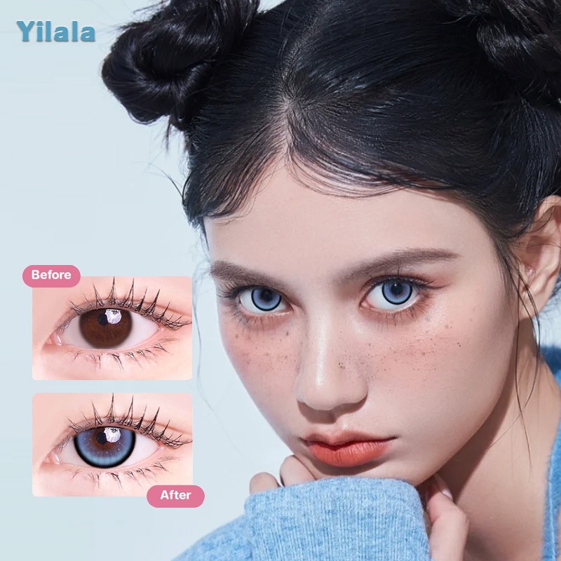 [ส่งจากกทม] คอนแทคเลนส์ Sweet Eye Blue 2 ชิ้น ครึ่งปี ฟิลเตอร์ คอนแทคเลนส์ ลายพระจันทร์เสี้ยว เบบี้อาย 14.2-14.5 mm. - รูปที่ 2