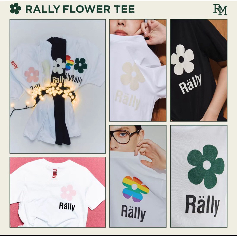 RALLY Flower Tee - เสื้อยืดสกรีนลายดอกไม้ new💓รับประกันของแท้💯%