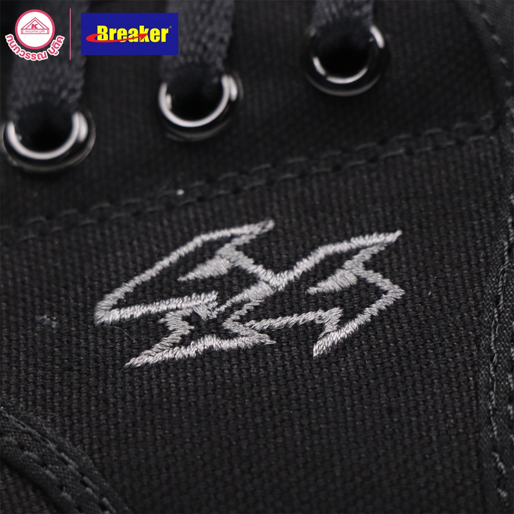 Breaker รองเท้าผ้าใบนักเรียนเบรกเกอร์ Breaker 4x4 สีดำ (Black)
