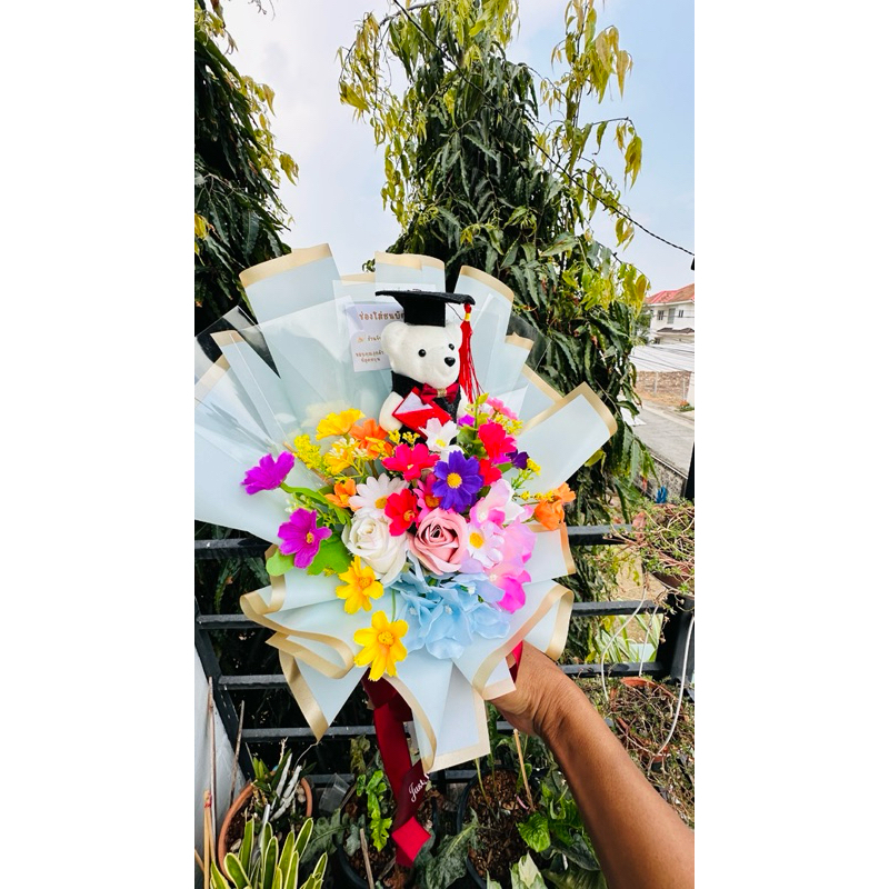 ของขวัญบัณฑิตน้อย ช่อดอกไม้ธนบัตร ช่อดอกไม้ใส่เงิน ใส่ธนบัตรได้ทุกขนาด มี5ใบ(ราคาช่อเปล่าไม่รวมธนบัตร) - รูปที่ 4