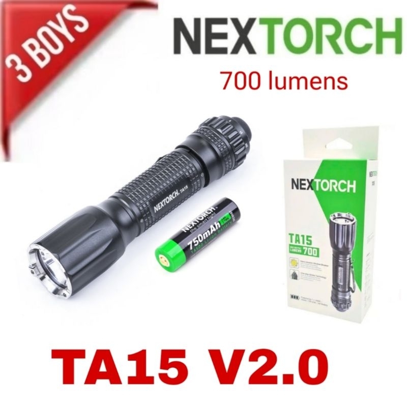 ไฟฉาย NEXTORCH รุ่น TA15 V2.0 Tactical Flashlight 700 lumens IPX8 ใช้ถ่าน AA 1ก้อน ไฟฉายยุทธวิธี น้ำ