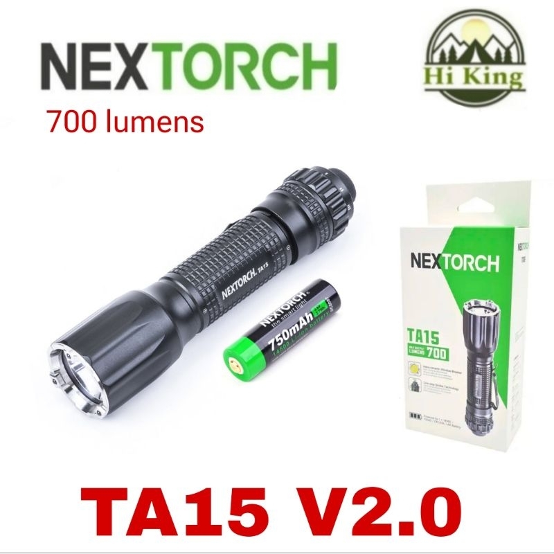 ไฟฉาย NEXTORCH รุ่น TA15 V2.0 Tactical Flashlight 700 lumens IPX8 ใช้ถ่าน AA 1ก้อน ไฟฉายยุทธวิธี น้ำ
