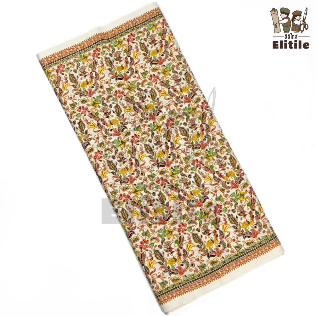 ผ้าคอตตอนปาเต๊ะ ลายสิงคโปร์C32112 ความยาว2หลา หน้ากว้าง 42 นิ้ว สำหรับทำผ้าถุง ผ้านุ่ง ซิ่น เดรส ตัดชุด เสื้อทำงาน - รูปที่ 3