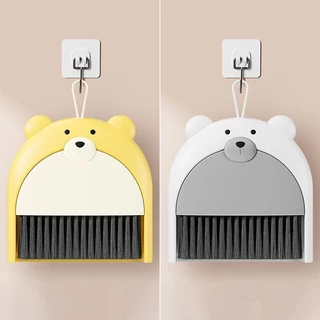 L152 ชุดไม้กวาดและที่ตักผงมินิรูปหมี แขวนได้ จัดเก็บง่าย ดีไซน์น่ารัก พร้อมส่งจากไทย