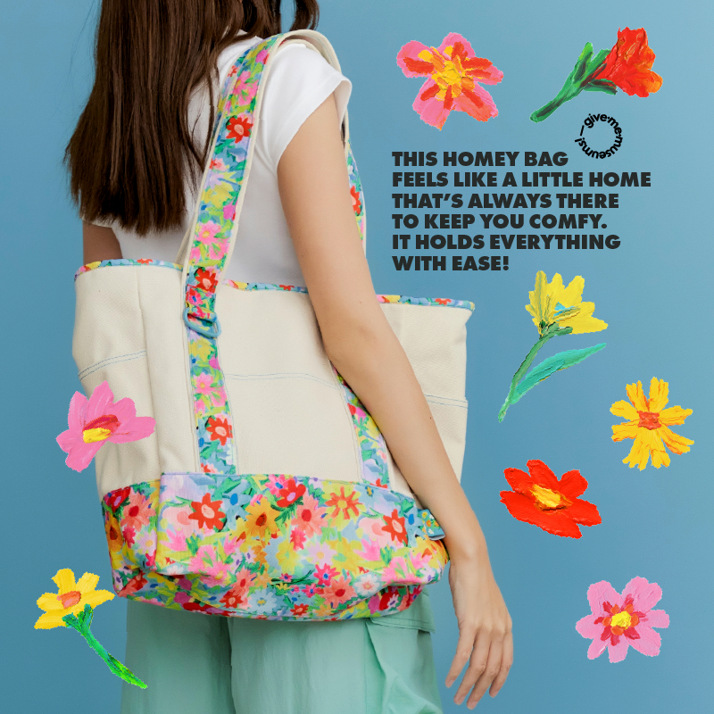 HOMEY BAG กระเป๋าถือสะพายข้าง tote bag มีช่องใส่ของ จุของได้เยอะ givememuseums