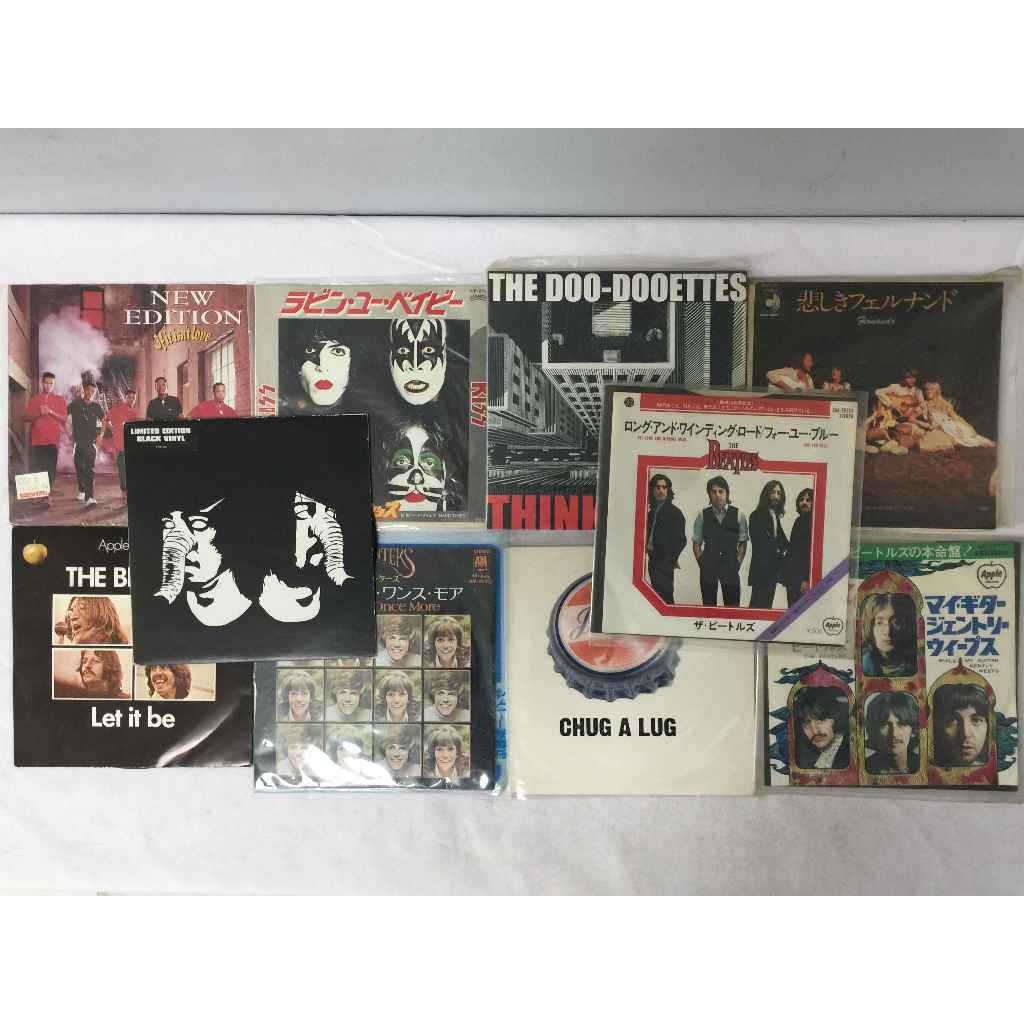 กล่องสุ่มแผ่นเสียงไวนิลขนาด 7 นิ้ว เพลงสากล 10 แผ่น LP B2-1