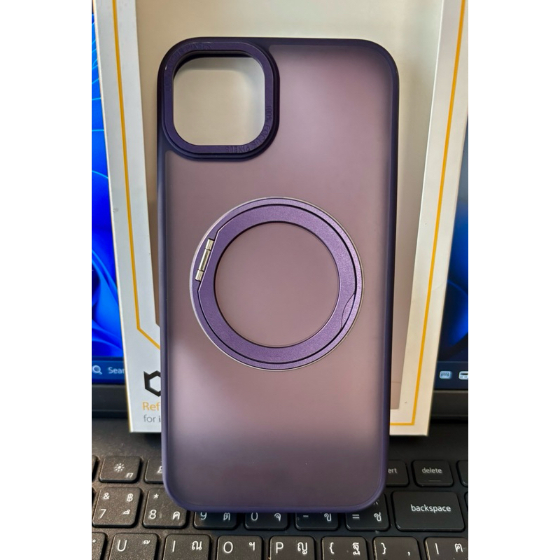MOBEST เคสไอโฟน 15 plus สีม่วง เคสแม่เหล็กใช้เป็นขาตั้งและรองรับการชาร์จแบบไร้สาย +มือสอง+ สภาพดี