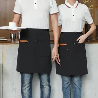 BUBBLE ผ้ากันเปื้อนครึ่งตัว ผ้าแคนวาส กันน้ำมัน สำหรับยูนิฟอร์มทำงานชายและหญิง สำหรับร้านกาแฟ