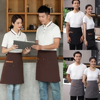 BUBBLE ผ้ากันเปื้อนครึ่งตัว ผ้าแคนวาส กันน้ำมัน สำหรับยูนิฟอร์มทำงานชายและหญิง สำหรับร้านกาแฟ