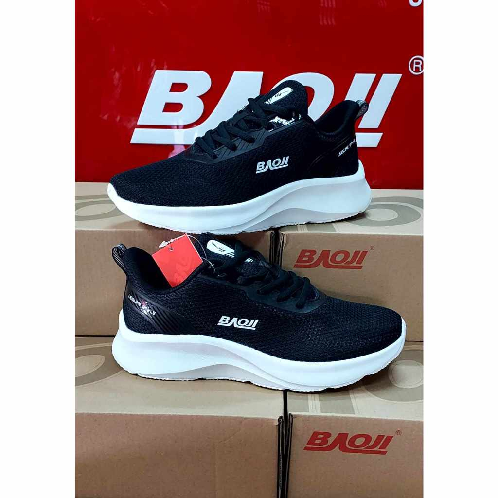 BAOJI บาโอจิ แท้100% รองเท้าผ้าใบผู้หญิง รุ่น BJW 832 สีดำขาวใ ส่ออกกำลังกายได้