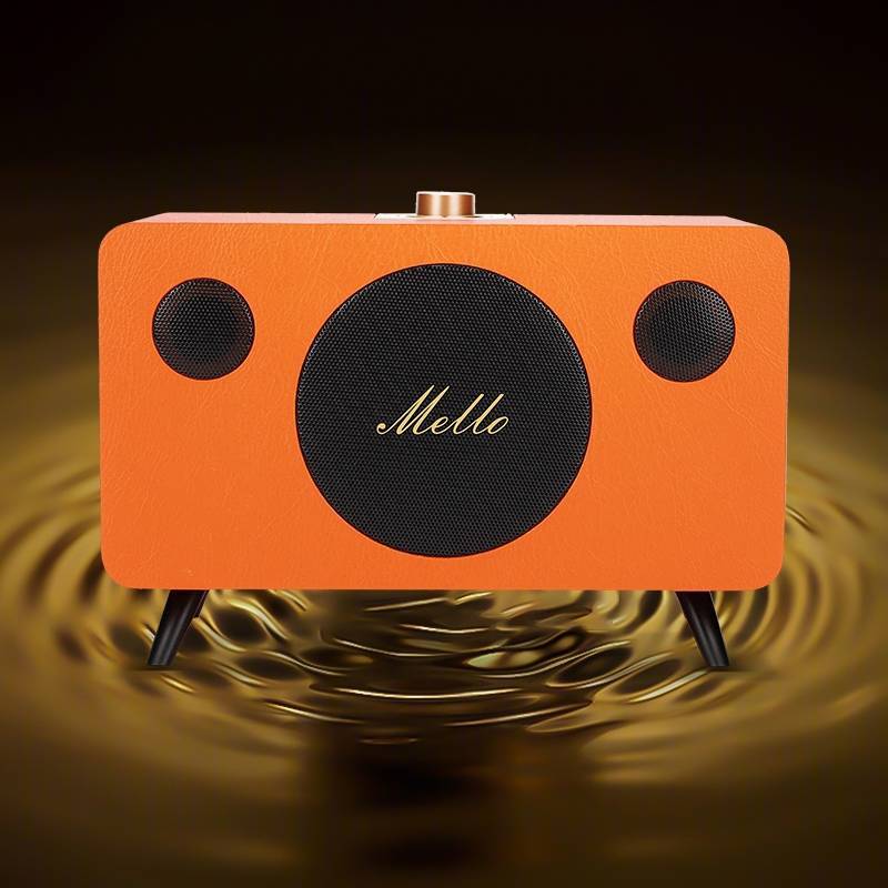 Mello d-power ลำโพงบลูทูธมินิ ลำโพงตู้ไม้ คลาสสิค เรียบหรู กำลังขับ 20 วัตต์แบตเตอรี่ในตัว