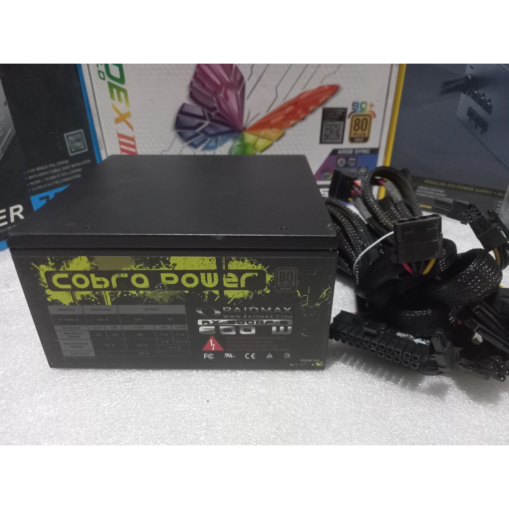 PSU ประกัน 2เดือน Raidmax Cobra 600W 80+Bronze มือ2 / power supply / พาวเวอร์ซัพพลาย