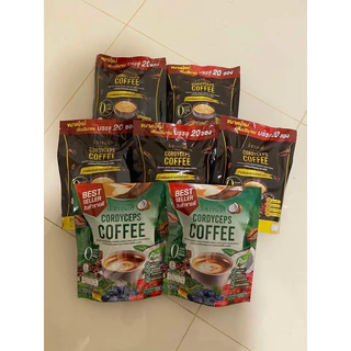 jamsai โปร 5 แถม 2 ( 7 ห่อ ) กาแฟแจ่มใส 5 ห่อใหญ่ + กาแฟไฟเบอร์ครีมเทียมมะพร้าว 2 ห่อ กาแฟแจ่มใส กาแฟอาราบิก้าผสมถังเช่า