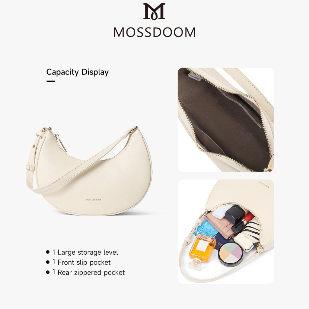 MOSSDOOM Kattie Bag กระเป๋าถือทรงพระจันทร์ กระเป๋าผู้หญิง ทรงสวย มีให้เลือกหลายสี เข้ากับทุกลุค ราคา ถูกที่สุด ดีลบีเคเค แกลเลอรีภาพที่ 7