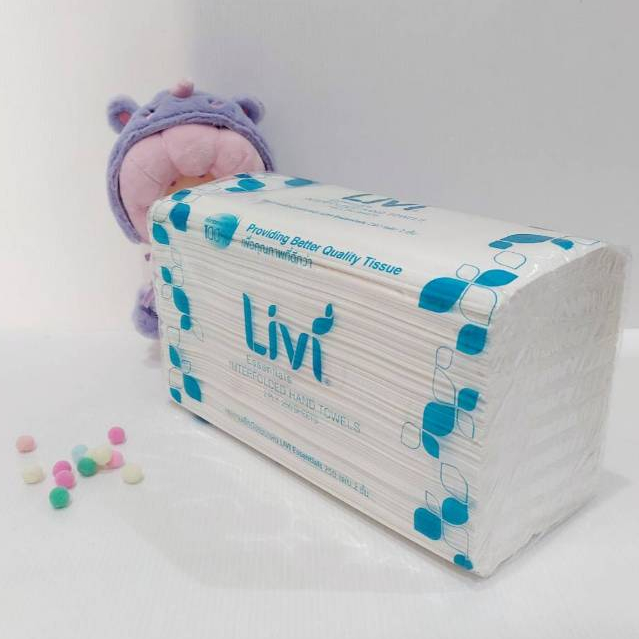 LIVI กระดาษเช็ดมือชนิดแผ่น (Virgin)