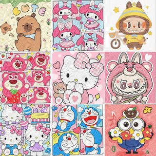 🇹🇭ชจิตรกรรมเพชร SANRIO 20*20ซม DIY Diamond Painting  ภาพวาดเพชร DIY ปักครอสติส/ปักครอสติสคริสตัล จุดกรุงเทพ🇹🇭ช