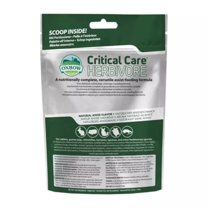 Oxbow Critical Care Herbivore 36g. อาหารเสริม/อาหารสัตว์ป่วย ฟื้นฟูร่างกาย สำหรับกระต่าย แกสบี้ ชินช