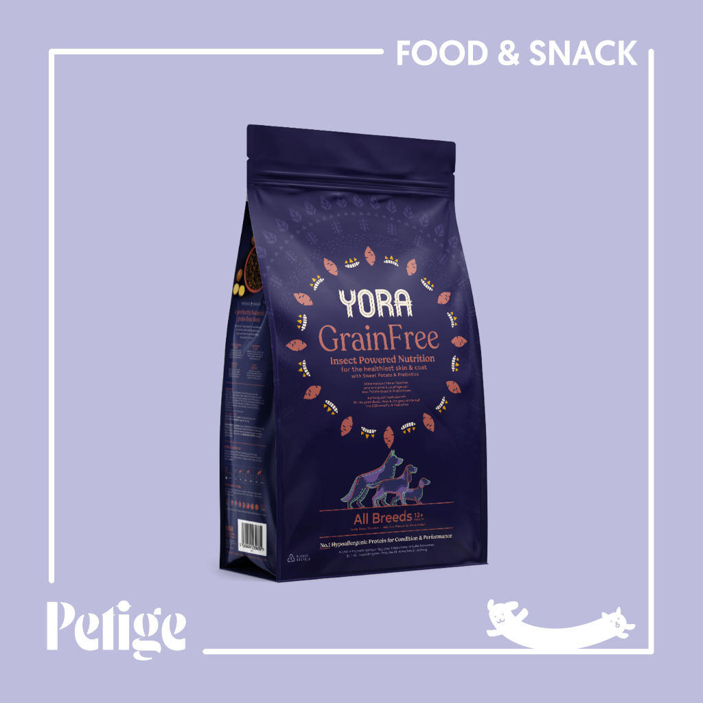 YORA  Dog Adult Grain Free  อาหารสุนัขโปรตีนจากแมลง สูตรเกรนฟรี 1.5 kg
