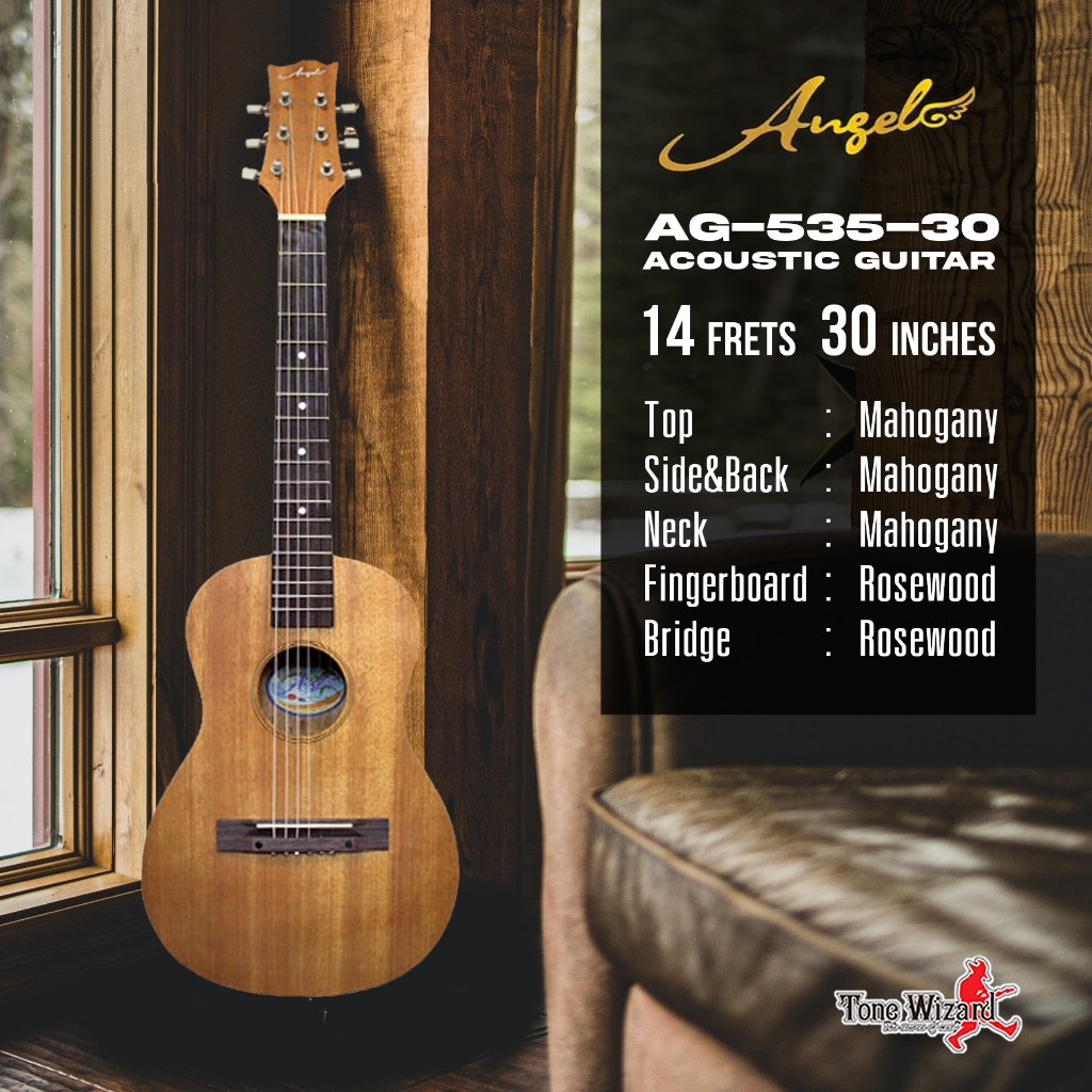 ANGEL กีตาร์โปร่ง 14 ข้อ รุ่น AcGT 14F30"AG-535 ขนาด 30นิ้ว (1500)